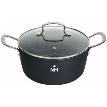 Кастрюля 4л из литого алюминия, мраморное покрытие, индукц. дно. MercuryHaus