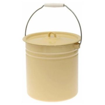 Ведро 12,0л эмалированное, цвет: палевый, крышка. Россия