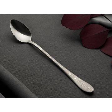 Ложка чайная с удлиненной ручкой «Цветы» 19см, нержавеющая сталь