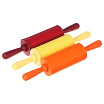 Скалка мини (силикон, пластик, размер 23х4см, 4 цвета)