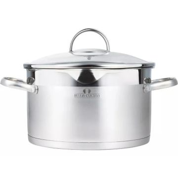 Кастрюля 3,6л с двумя носиками для слива «Marino» (нержавеющая сталь, индукционное дно) Bella Cucina