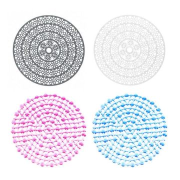 Коврик в раковину противоскользящий, ПВХ, d29см, «Паутинка», 2 диз., 4 цвета