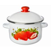 [Гранатовый сок] Кастрюля 2,0л (эмаль, рисунок) Россия