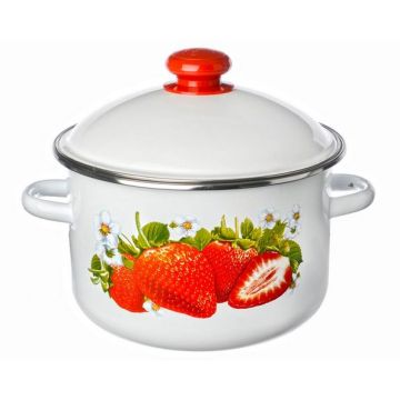 Кастрюля 4,0л эмалированная, рисунок. Россия
