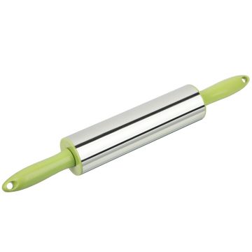 Скалка для теста 38см, нержавеющая сталь, пластик Vetta