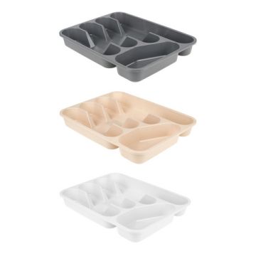 Лоток для столовых приборов, 5 секций, пластик, 32,8х25х4см, 3 цвета