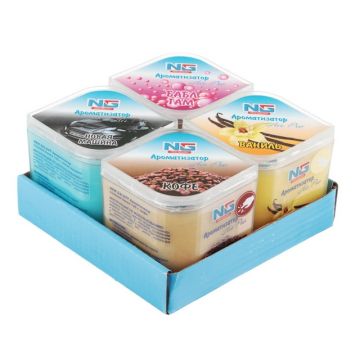 Ароматизатор гелевая банка 125 гр, бабл гам,ваниль,кофе,новая машина