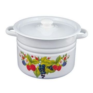 Кастрюля 8,0л, эмалированная, цилиндрическая, рисунок микс. Россия