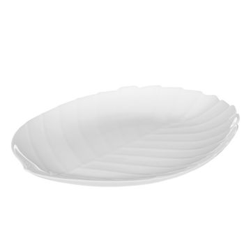 Блюдо 29см Листья, опаловое стекло