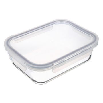 Контейнер для продуктов на защелках 1,5л прямоугольный, жаропрочное стекло