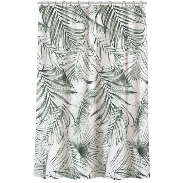 Шторка для ванной, полиэстер, 90 г/м2, 180x180см, кольца пластик, ПАЛЬМЕТТА