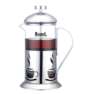 Кофейник 350мл (Френч-пресс, стекло, фильтр для чая, нерж. сталь) RasheL