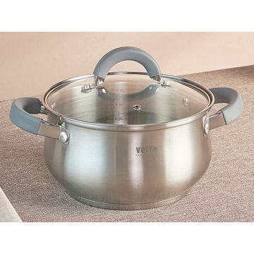 Кастрюля 2,6л Vienna из нержавеющей стали, 18x10,5cм, прорезиненные ручки, индукционное дно