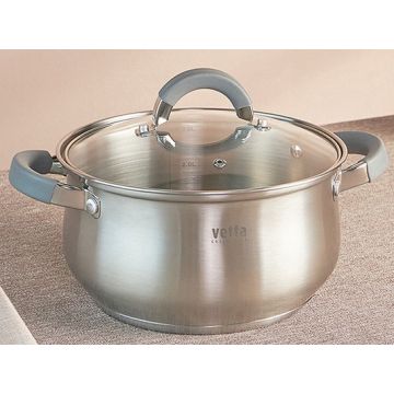 Кастрюля 3,6л Vienna из нержавеющей стали, 20x11,5cм, прорезиненные ручки, индукционное дно)