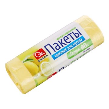 Пакеты для мусора АРОМА 60л, 20 шт в рулоне