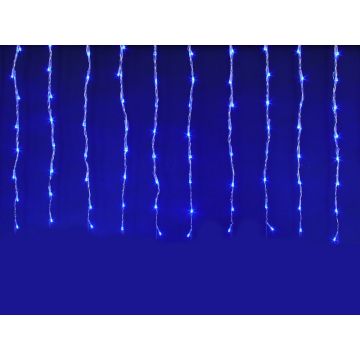 Уличная гирлянда бахрома 2,5х0,6м СНОУ БУМ, 128 LED ламп, цвет свечения синий, эффект водопада