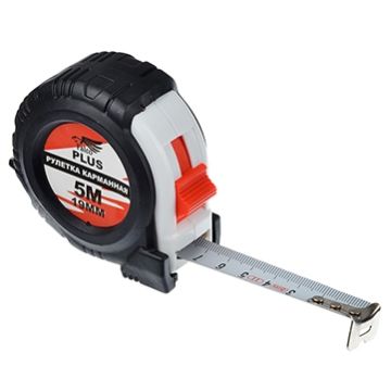 Рулетка с обрезиненным корпусом 5мх19мм
