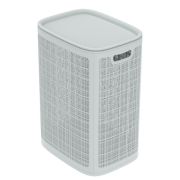 Корзина для хранения 75л с крышкой «Лён» сборная (серая, пластик). Россия