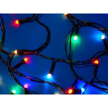 Гирлянда электрическая вьюн 10м, 100LED, диод с пузырями, мульти, 8 режимов, ПВХ черный, 220В