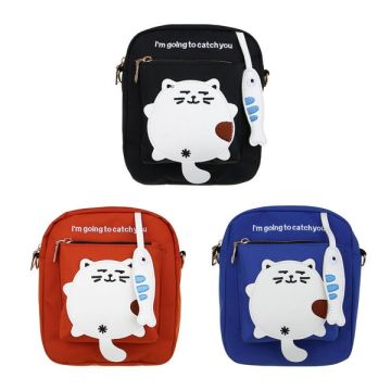 Сумка подростковая на длинном ремне с 2-мя отделениями, полиэстер, 20х17х6см, 3 цвета