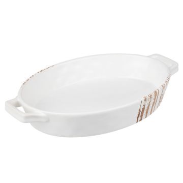 Форма для запекания и сервировки 1,1л овальная с ручками, керамика, 31х20,5х5см, белая