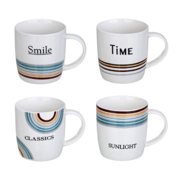 Кружка 350 мл фарфор «Стиль» 4 дизайна