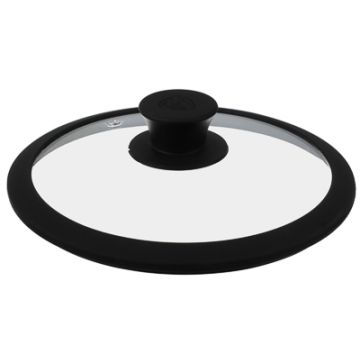 Крышка 24см, стекло/силикон с ручкой