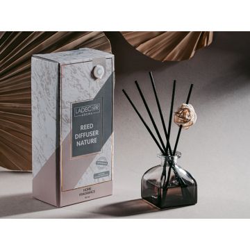 Аромадиффузор с палочками,  с декоративным флаконом, 50 мл, роза, белый чай, персик, прованс