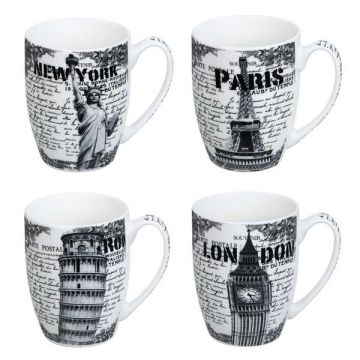 Кружка 350мл фарфор «Столицы» 4 дизайна