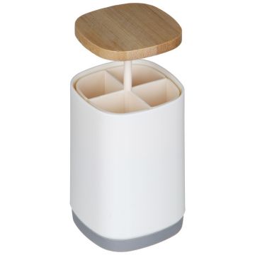 Подставка для зубочисток, 7,5х7,5х11см, бамбук, полипропилен VETTA