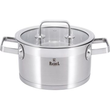 Кастрюля 3,7л из нержавеющей стали «Виктория», индукционное дно. Rashel