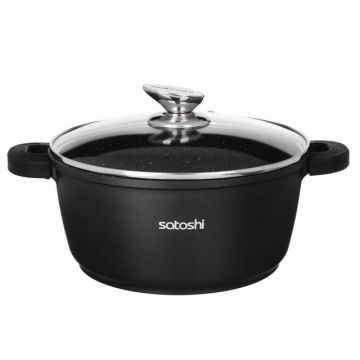 Кастрюля 4,2л, алюминиевая с покрытием мрамор, индукционное дно. SATOSHI Лион