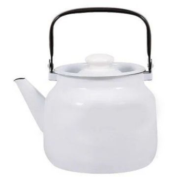 Чайник 2,5л эмалированный, пластмассовая кнопка, цвет: белый. Россия