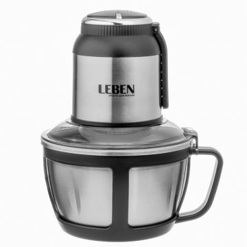 Блендер переносной (измельчитель) с металлической чашей 2 литра, 4 ножа, 300Вт, 220-240В LEBEN