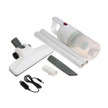 Пылесос беспроводной, 100Вт, 7.4В/2300 мАч, 2 насадки, Hepa фильтр, 0,85л, пластик, белый