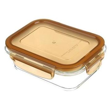 Контейнер 600мл для продуктов на защелках, жаропрочное стекло VETTA