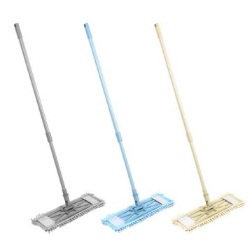 Швабра с насадкой из микрофибры без подкл., телескопическая, металл, 70-120см, насадка 50г.