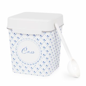 Банка для сыпучих продуктов 1,2л с ложкой [Флорель] СОЛЬ. Россия