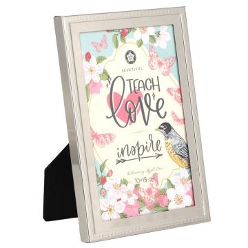 Фоторамка, 10х15см, металл, цвет серебро