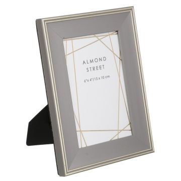 Фоторамка, 10х15 см, пластик, цвет серый