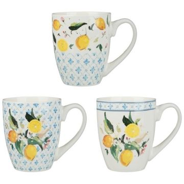 Кружка 400мл Лимоны, фарфор, 3 дизайна MILLIMI