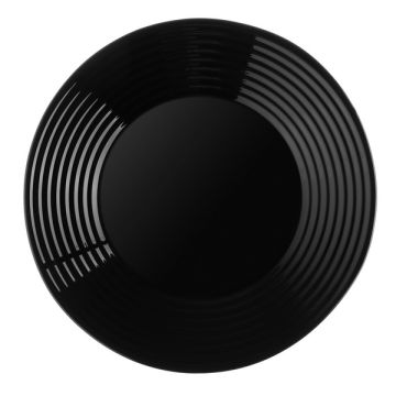 Тарелка 26,6см подстановочная Millimi Бароло, чёрная, опаловое стекло