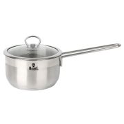 Ковш 1,5л из нержавеющей стали, стекл. крышка, индукционное дно