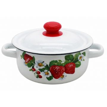 Кастрюля 1,5л с рисунком (сталь+эмаль, рисунок микс) Россия