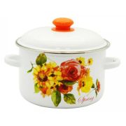 Кастрюля 2,0л Весна (эмалированная, рисунок) Россия