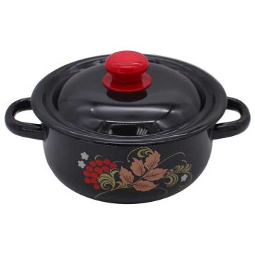 Кастрюля 1,5л с рисунком (сталь+эмаль, рисунок микс) Россия