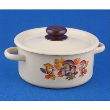 Кастрюля 2,0л (эмалированная, палевая, рис. микс) Россия