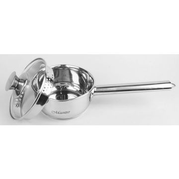 Ковш 1,0л из нержавеющей стали, носик, ст. крышка, индукционное дно) Maestro Гонконг