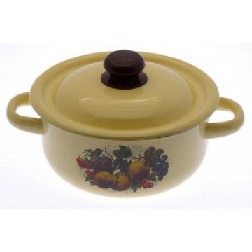 Кастрюля 1,5л с рисунком (сталь+эмаль, палевая, рисунок микс) Россия